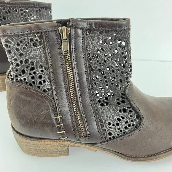 Musse & Cloud Ainhoa Brown Leather Lace Boots Size 41 10 - Picture 9 of 10